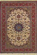 Isfahan Medallion Hand Knotted Wool & Silk Rug