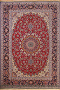 Isfahan Medallion Hand Knotted Wool & Silk Rug