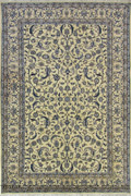 Nain Oriental Hand Knotted Wool & Silk Rug