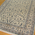 Nain Oriental Hand Knotted Wool & Silk Rug