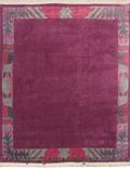 Nepal Hand Knotted Modern Border Wool Rug