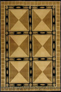 Sofer Square Pattern Hand Knotted Wool Rug