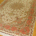 Tabriz Medallion Hand Knotted Wool & Silk Rug