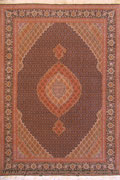Tabriz Medallion Hand Knotted Wool & Silk Rug
