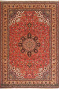 Tabriz Medallion Hand Knotted Wool & Silk Rug