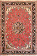Tabriz Medallion Hand Knotted Wool & Silk Rug