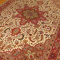 Tabriz Medallion Hand Knotted Wool & Silk Rug