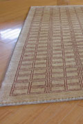 Tolidi Square Pattern Hand Knotted Wool Rug