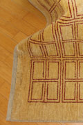 Tolidi Square Pattern Hand Knotted Wool Rug
