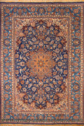 Isfahan Medallion Hand Knotted Wool & Silk Rug