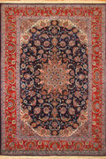 Isfahan Medallion Hand Knotted Wool & Silk Rug