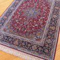 Isfahan Medallion Hand Knotted Wool & Silk Rug