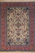 Isfahan Medallion Hand Knotted Wool & Silk Rug