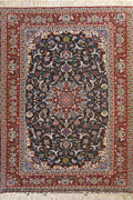 Isfahan Medallion Hand Knotted Wool & Silk Rug