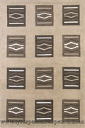 Laama Square Pattern Hand Knotted Wool Rug