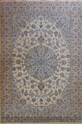 Nain Medallion Hand Knotted Wool & Silk Rug