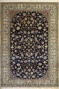 Nain Oriental Hand Knotted Wool & Silk Rug