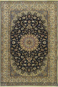Nain Medallion Hand Knotted Wool & Silk Rug