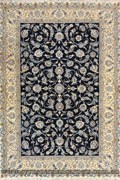Nain Oriental Hand Knotted Wool & Silk Rug