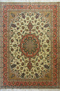 Tabriz Medallion Hand Knotted Wool & Silk Rug