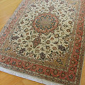 Tabriz Medallion Hand Knotted Wool & Silk Rug