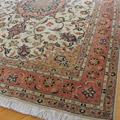Tabriz Medallion Hand Knotted Wool & Silk Rug