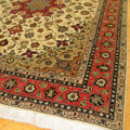 Tabriz Medallion Hand Knotted Wool & Silk Rug