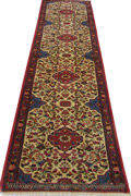 Sarouk Hand Knotted Wool Hallway Runner Rug