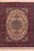 Isfahan Medallion Hand Knotted Wool & Silk Rug