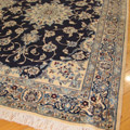 Nain Medallion Hand Knotted Wool & Silk Rug