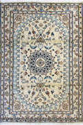Nain Tabas Medallion Hand Knotted Wool & Silk Rug