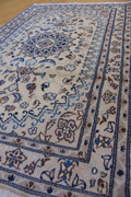 Nain Tabas Medallion Hand Knotted Wool & Silk Rug