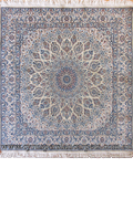 Habibian Medallion Square Hand Knotted Wool & Silk Rug