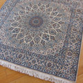 Habibian Medallion Square Hand Knotted Wool & Silk Rug