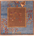 Tolidi Floral Square Hand Knotted Wool Rug
