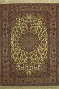 Isfahan Medallion Hand Knotted Wool Rug
