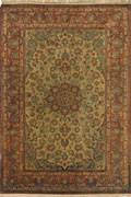 Isfahan Medallion Hand Knotted Wool Rug