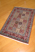 Moud Square Pattern Hand Knotted Wool & Silk Rug