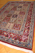 Moud Square Pattern Hand Knotted Wool & Silk Rug