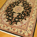 Tabriz Medallion Hand Knotted Wool & Silk Rug