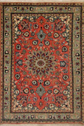 Tabriz Medallion Hand Knotted Wool & Silk Rug