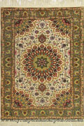 Tabriz Medallion Hand Knotted Wool & Silk Rug