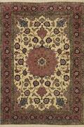 Tabriz Medallion Hand Knotted Wool & Silk Rug