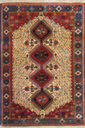Yalameh Geometric Hand Knotted Wool Rug