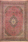 Kashan Medallion Hand Knotted Wool Rug