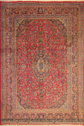 Kashan Medallion Hand Knotted Wool Rug