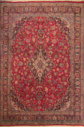 Kashan Medallion Hand Knotted Wool Rug