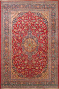 Kashan Medallion Hand Knotted Wool Rug