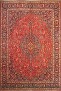 Mashad Medallion Hand Knotted Wool Rug