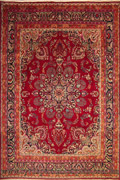 Mashad Medallion Hand Knotted Wool Rug